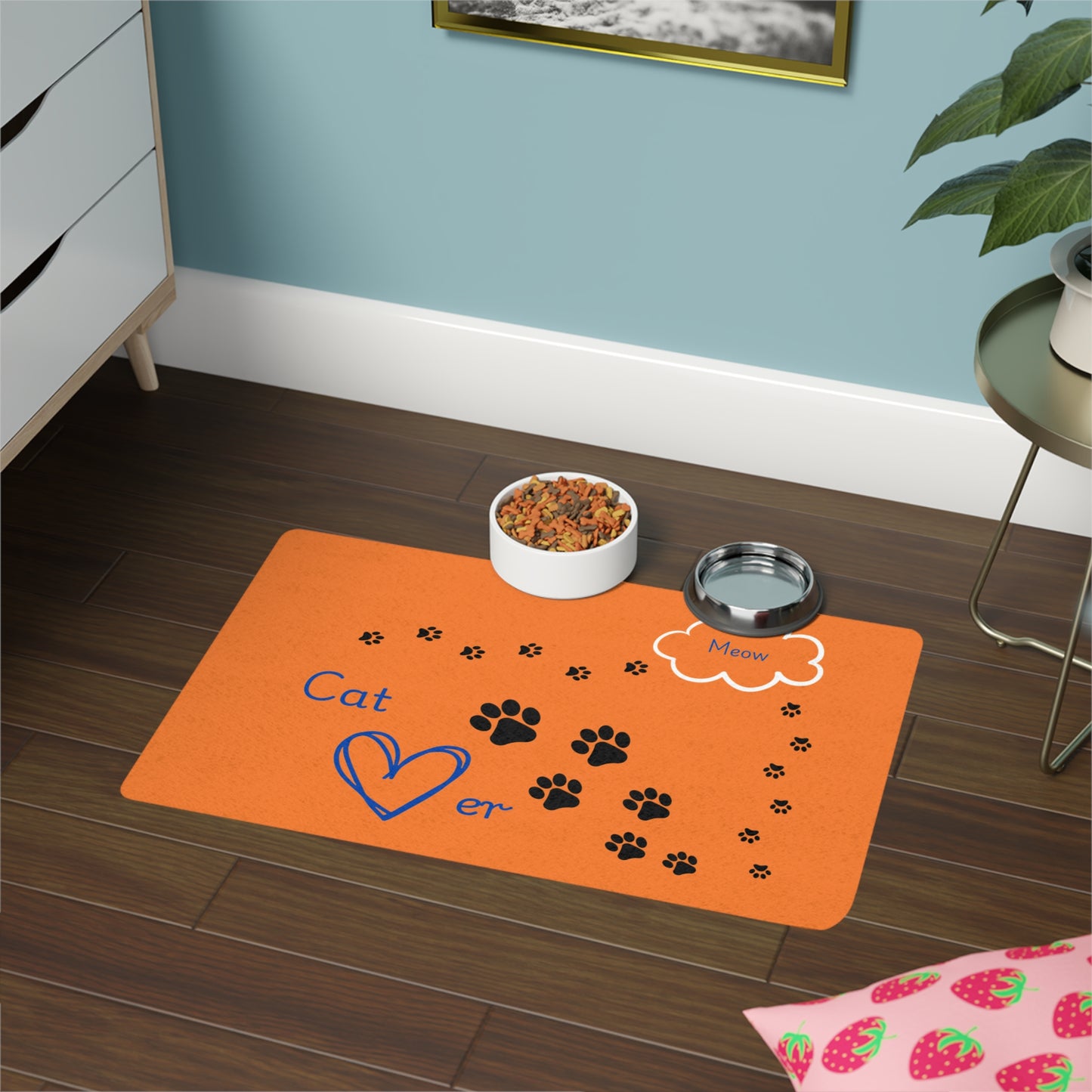 Cat Lover - Pet Food Mat (12x18) - Orange