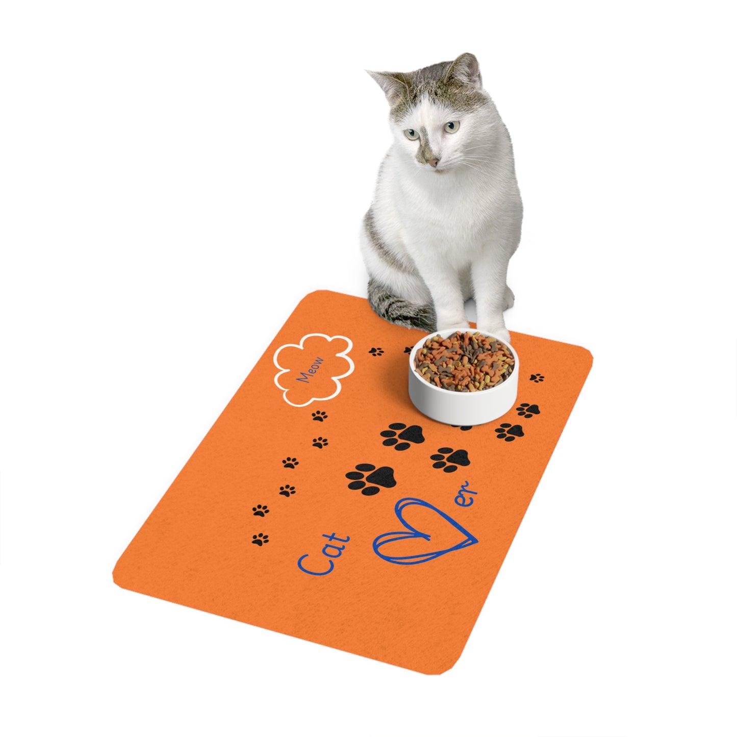 Cat Lover - Pet Food Mat (12x18) - Orange