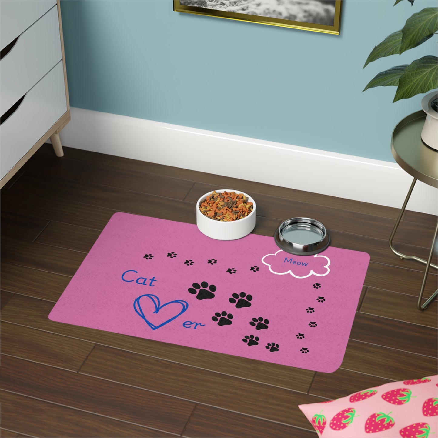 Cat Lover - Pet Food Mat (12x18) - Pink