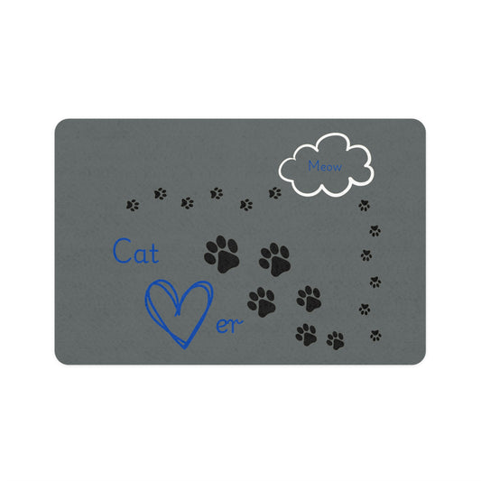 Cat Lover - Pet Food Mat (12x18) - Gray
