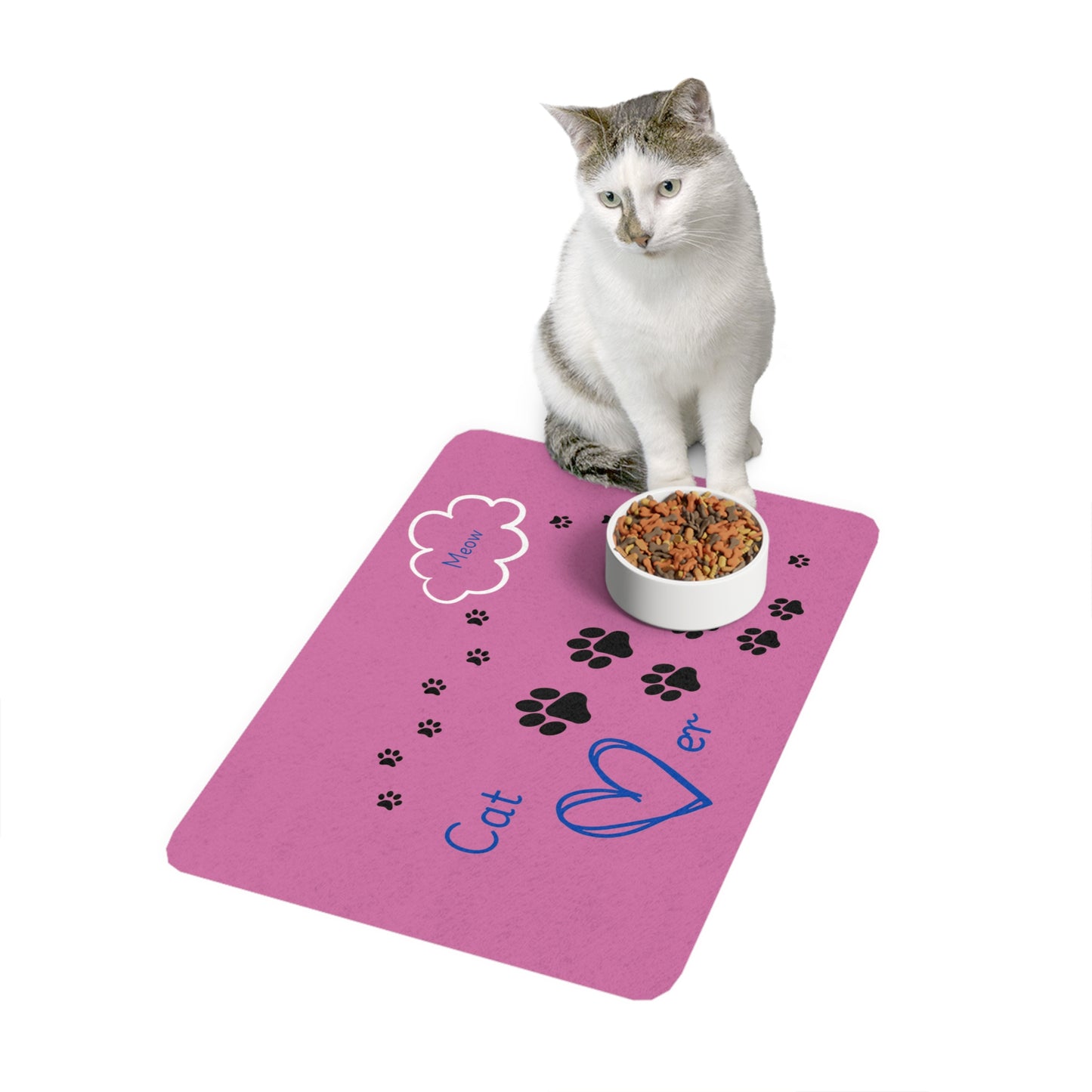 Cat Lover - Pet Food Mat (12x18) - Pink