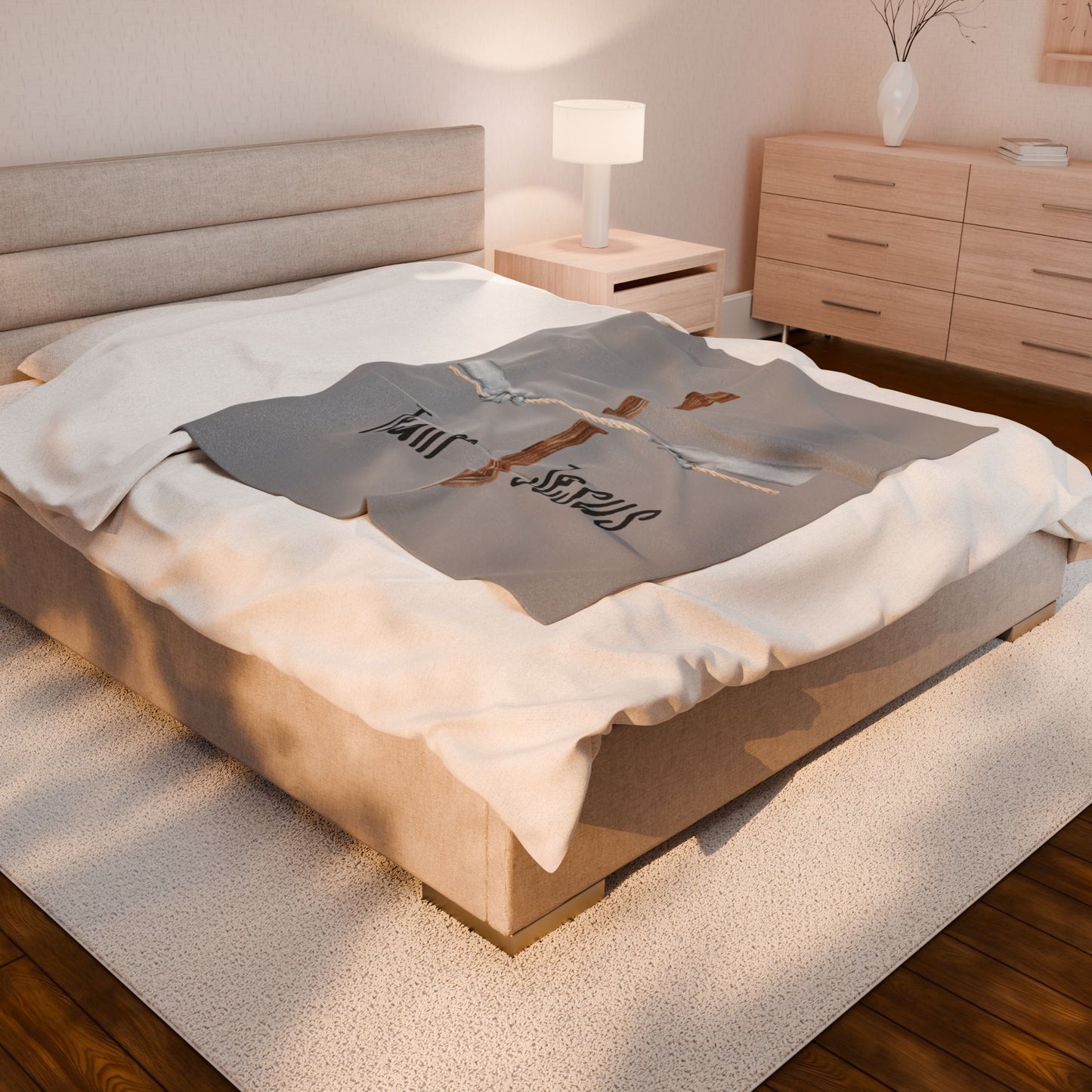 Team Jesus Velveteen Plush Blanket - Grey